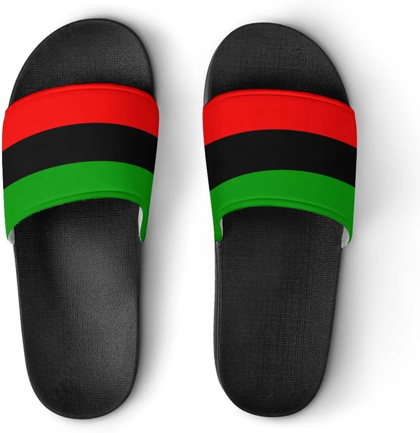 Pan African Flag House Slippers for Women Men Shower Slides Bathroom Sandals