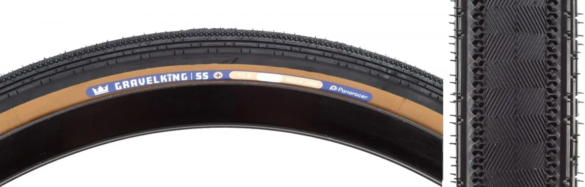 Panaracer GravelKing SS Plus Tire - 700 x 28, Clincher, Folding, Black/Brown