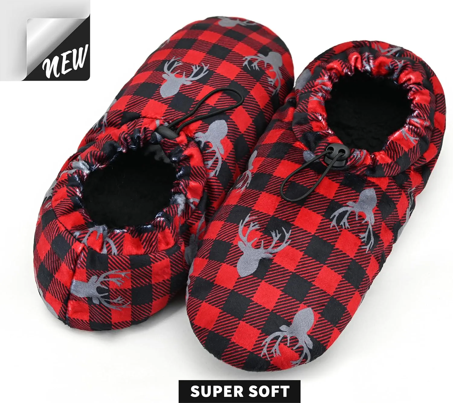 Panda Bros Mens Slipper Socks With Non Skid Bottoms, Warm Slipper Socks With Grippers For Men, Fuzzy House Slippers