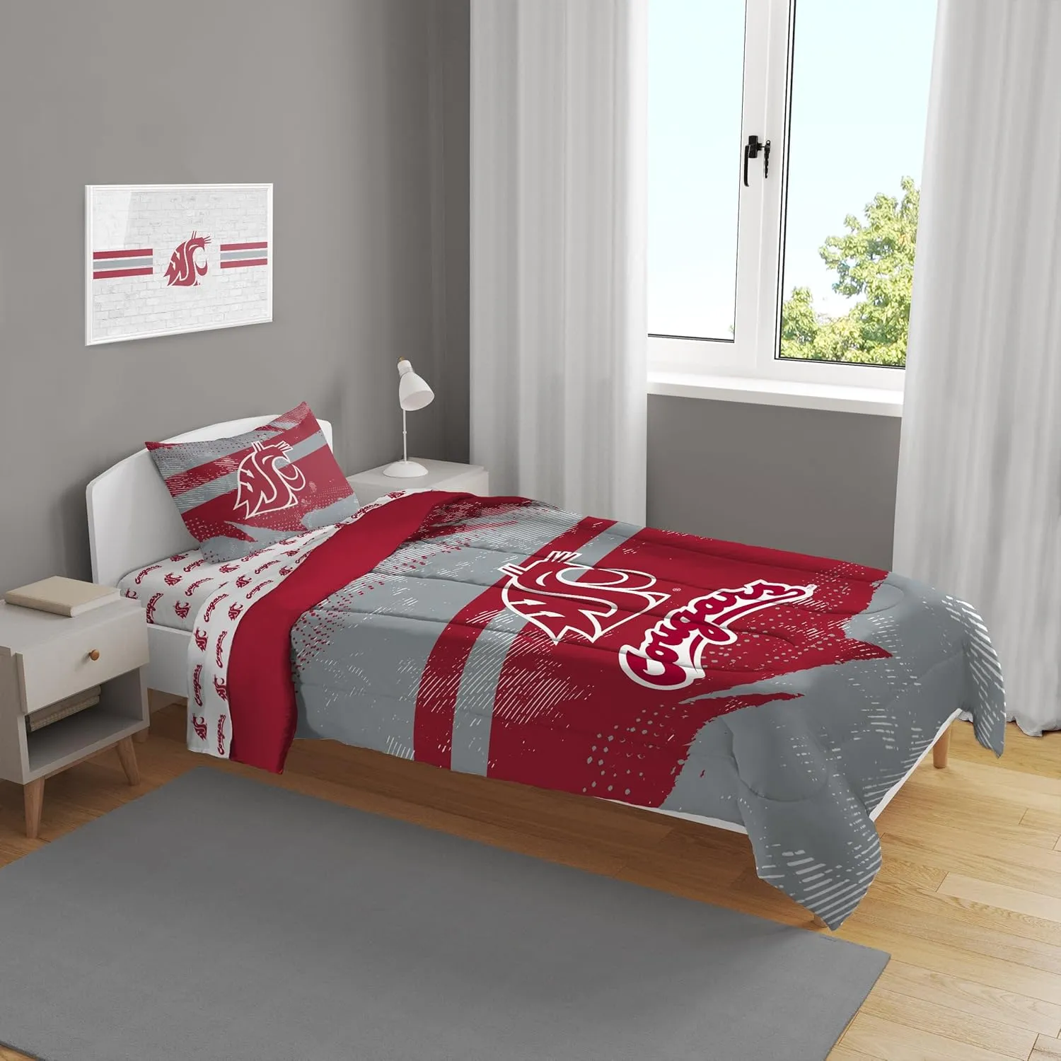 Pegasus Sports NCAA Slanted Stripe 4 PC Twin Bed in a Bag