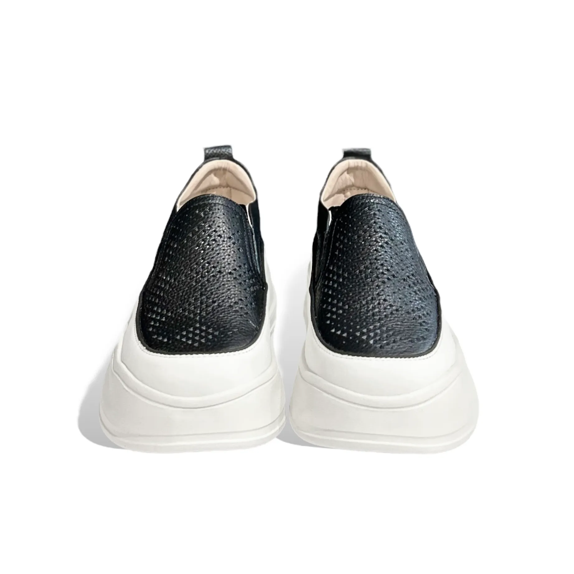 Perforated Slip-On Platform Sneakers