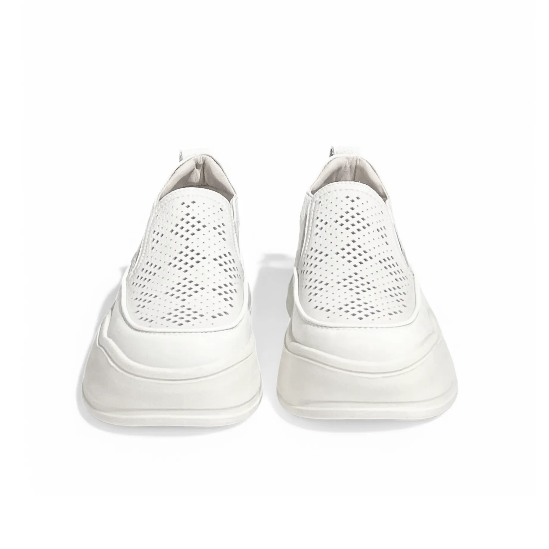 Perforated Slip-On Platform Sneakers