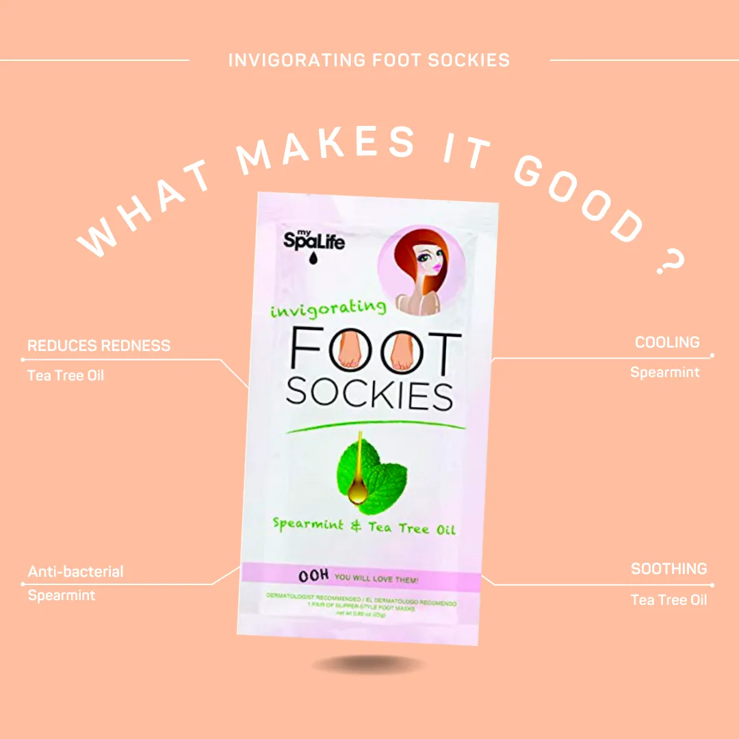 Pink Invigorating Foot Sockies Spearmint & Tea Tree Oil