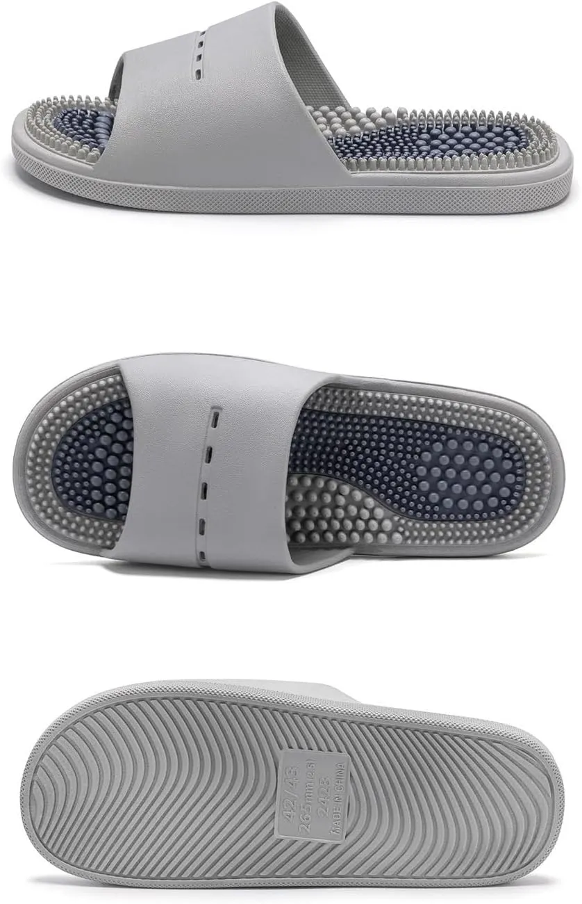 Plantar Fasciitis age Slippers Men Women Shiatsu Home Acupressure age ls Reflexology Foot ager Non-Slip Shower Shoes Pain Relief & Muscle Relaxation(Blue,42/43 EU)