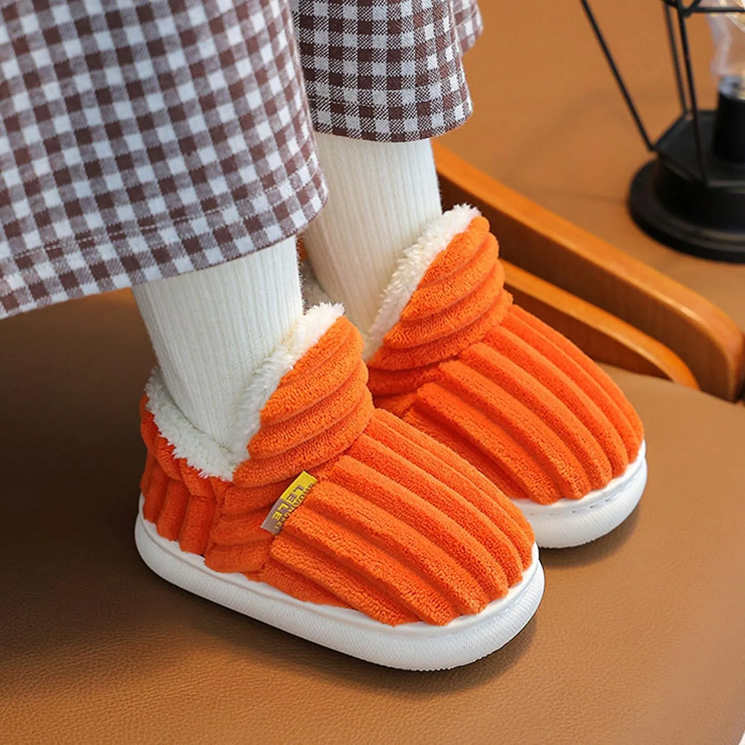 Pluffi Slipper Booties For Kids Women Men, Winter Fuzzy Warm Cute Non-Slip Thick-Soled Slippers, Cozy Plush House Shoes