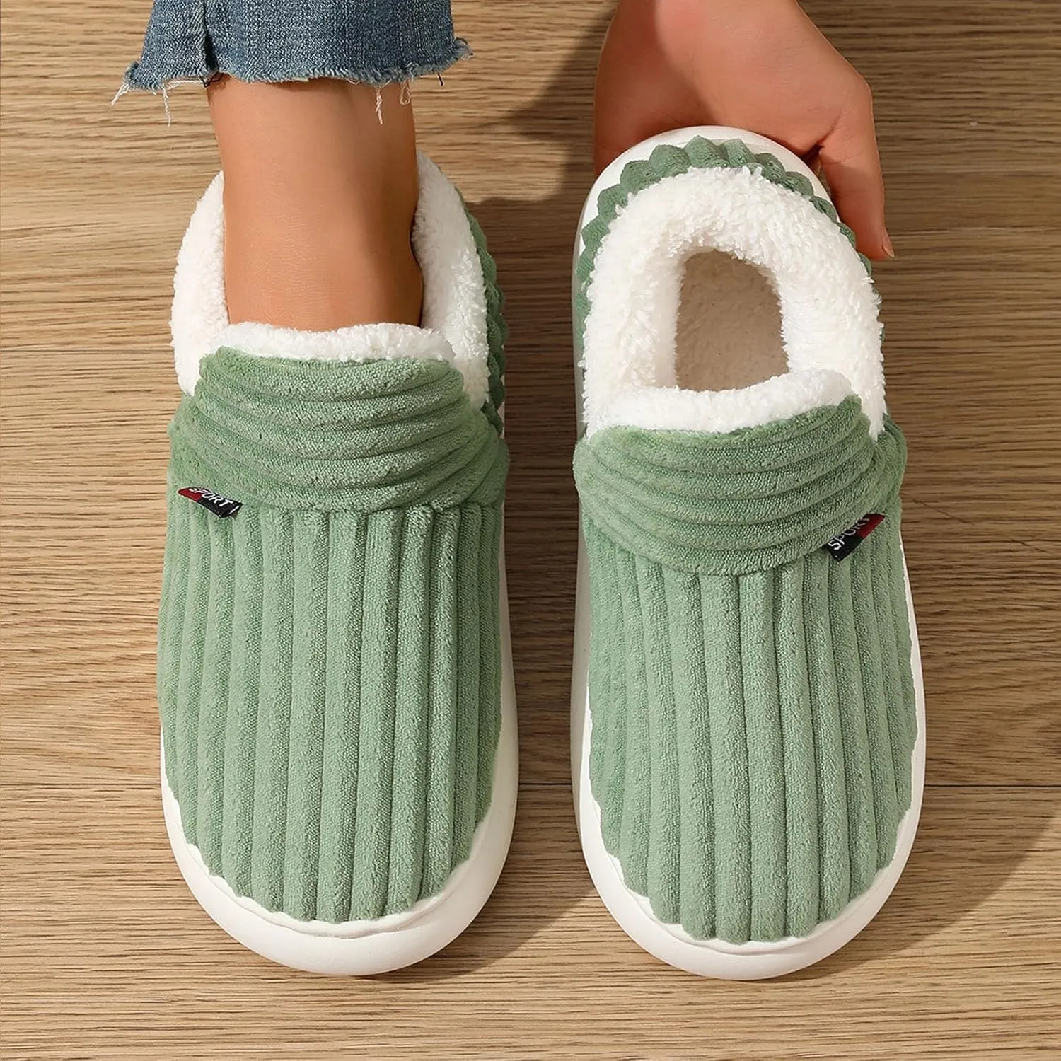 Pluffi Slipper Booties For Kids Women Men, Winter Fuzzy Warm Cute Non-Slip Thick-Soled Slippers, Cozy Plush House Shoes