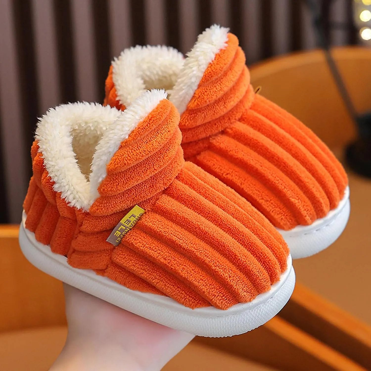 Pluffi Slipper Booties For Kids Women Men, Winter Fuzzy Warm Cute Non-Slip Thick-Soled Slippers, Cozy Plush House Shoes