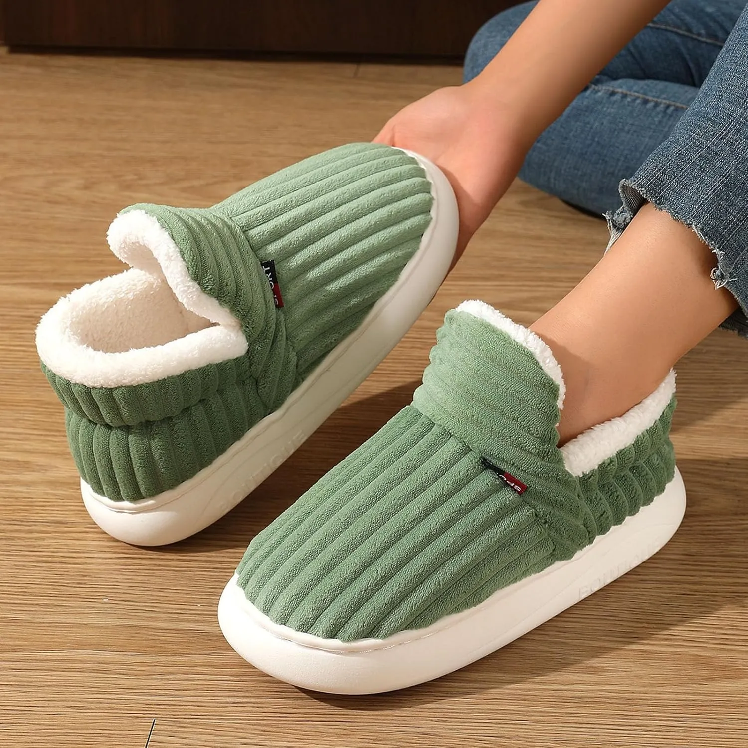 Pluffi Slipper Booties For Kids Women Men, Winter Fuzzy Warm Cute Non-Slip Thick-Soled Slippers, Cozy Plush House Shoes