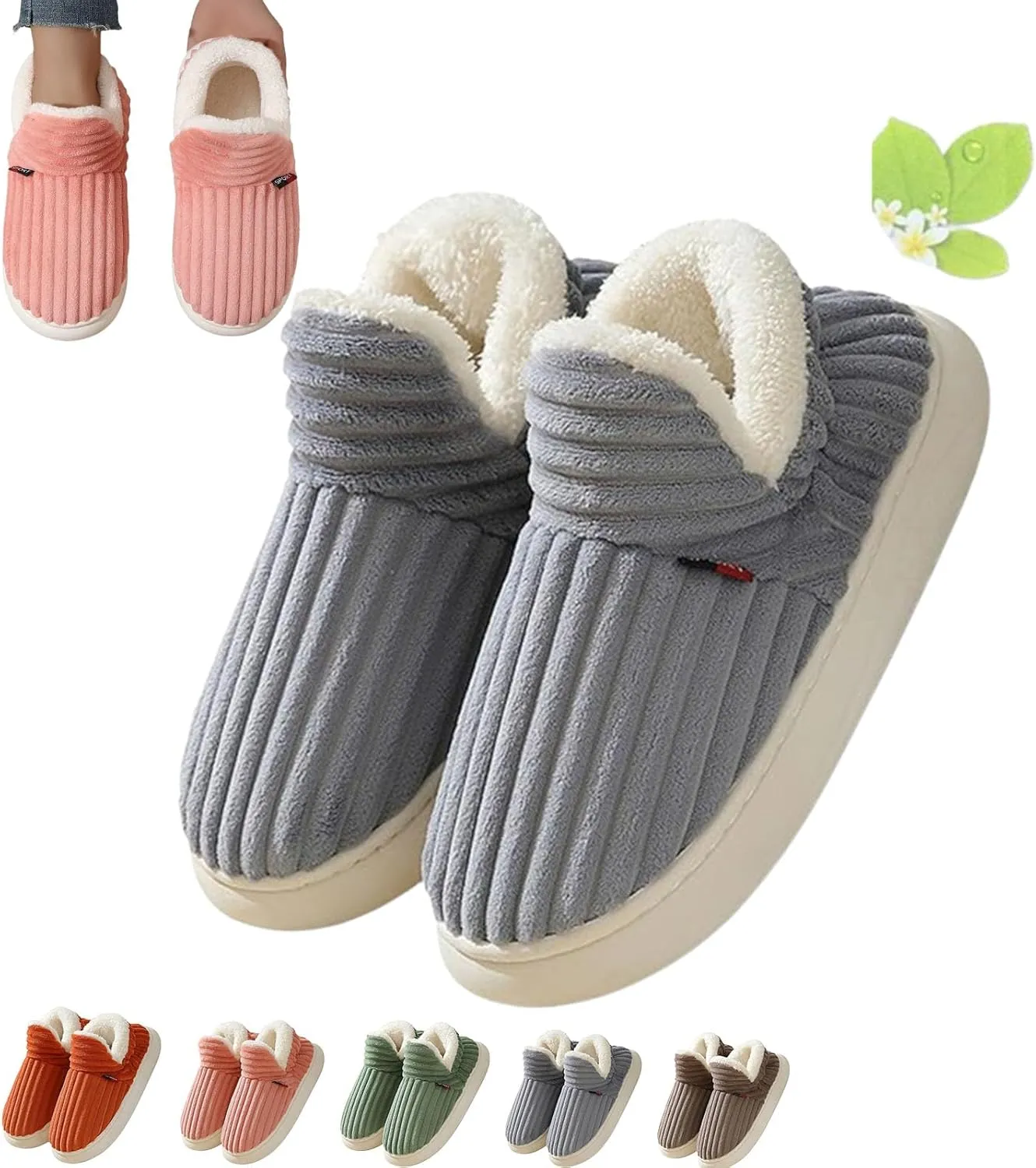 Pluffi Slipper Booties, Pluffi The Cozy & Stylish Slipper, Warm Plush Lining Slippers for Women and Men