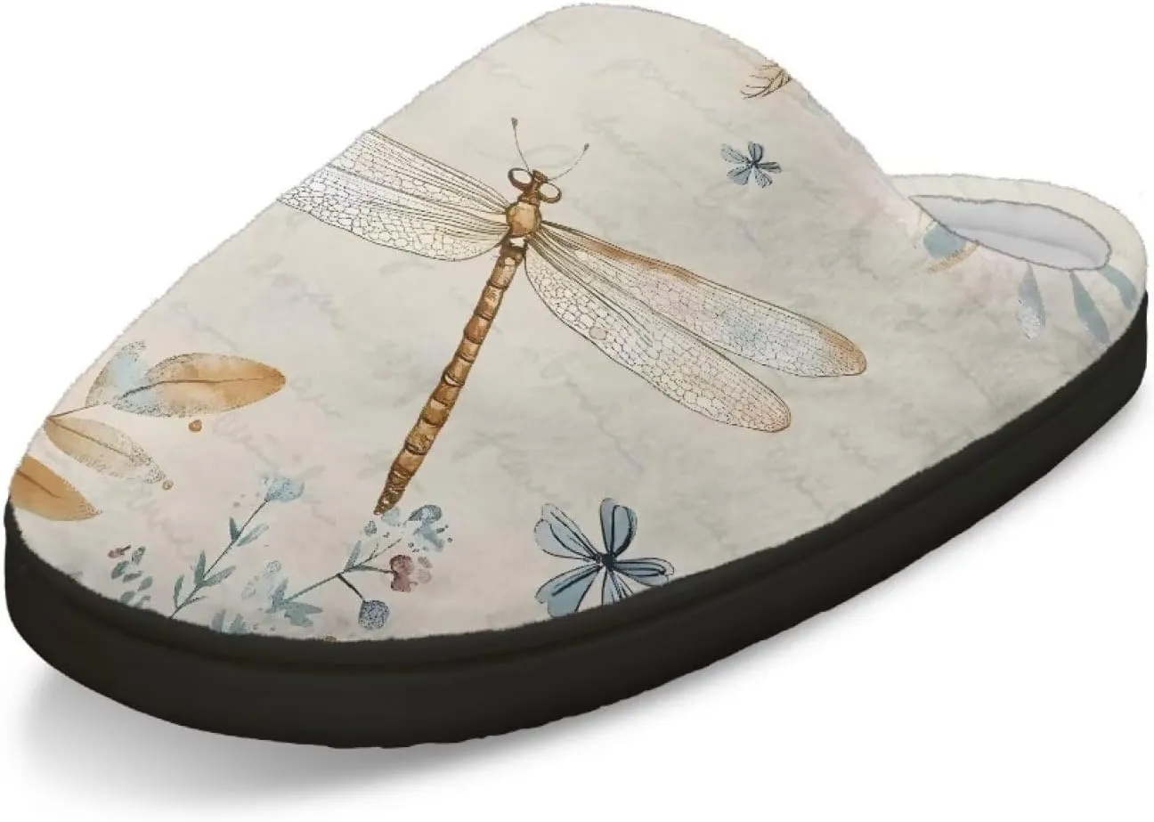 Plush House Slippers for Women and Men, Slip On Warm Scuff Slippers for Indoor, Anti-Slip Closed Toe Slippers