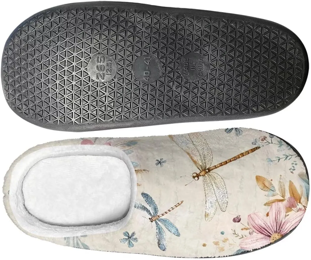 Plush House Slippers for Women and Men, Slip On Warm Scuff Slippers for Indoor, Anti-Slip Closed Toe Slippers
