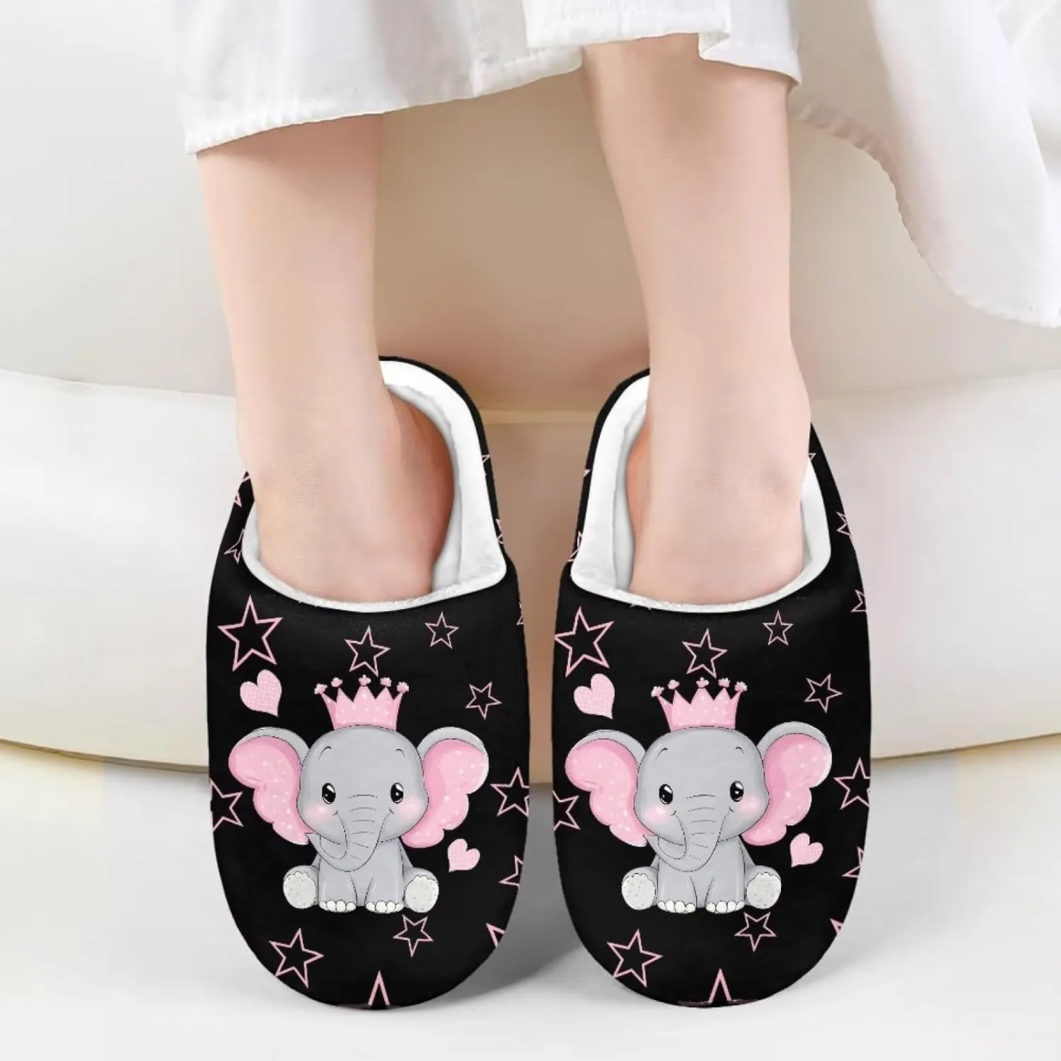 Plush Slippers for Kids Anti-slip Plush Slippers Warm House Slippers Cozy Bedroom Slippers House Shoes