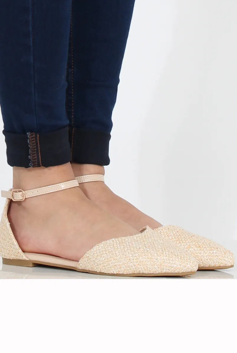 Pointed - Nude Flat Easy to install Shoes Smart devices Woven Kelsa