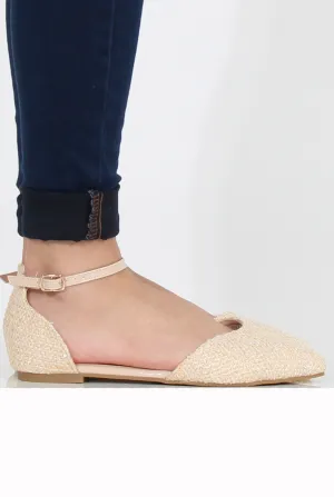 Pointed - Nude Flat Easy to install Shoes Smart devices Woven Kelsa