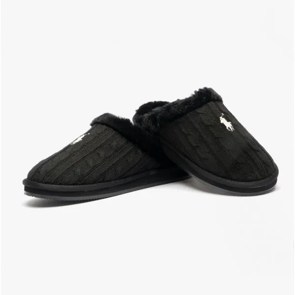 Polo Ralph Lauren KAYLEIGH SCUFF Womens Mule Slippers Black
