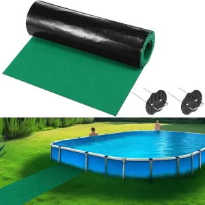 Pools Floor Protector Pathways Above Ground Mat Pool Mat - Absorb Water Pools Ground Walkways- Pool Spa Floor Mat Pad for Above Ground Pools, Spas, Hot Tubs(Green,20ftx16inch)