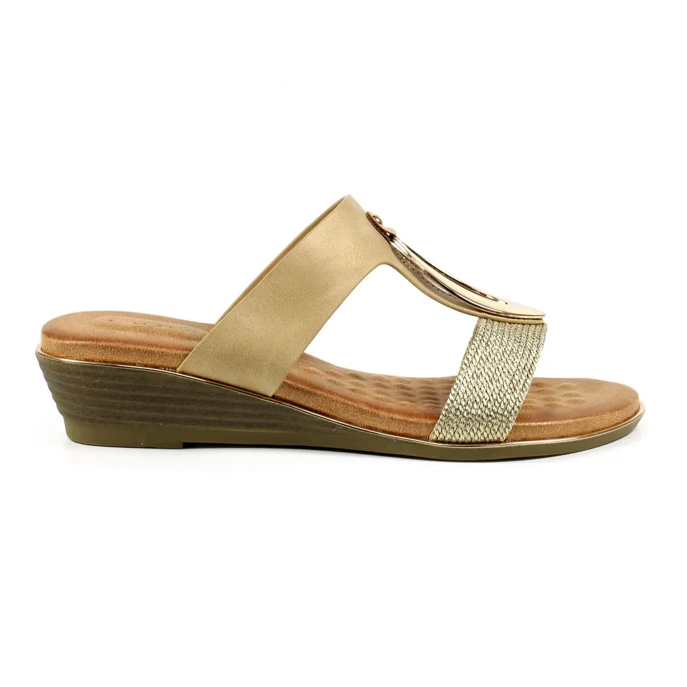 Porto Beige Wedge Sandal