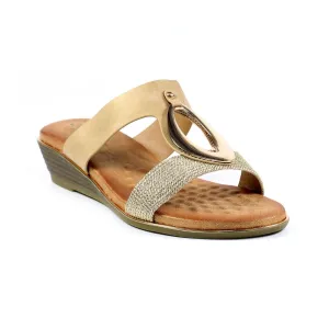 Porto Beige Wedge Sandal