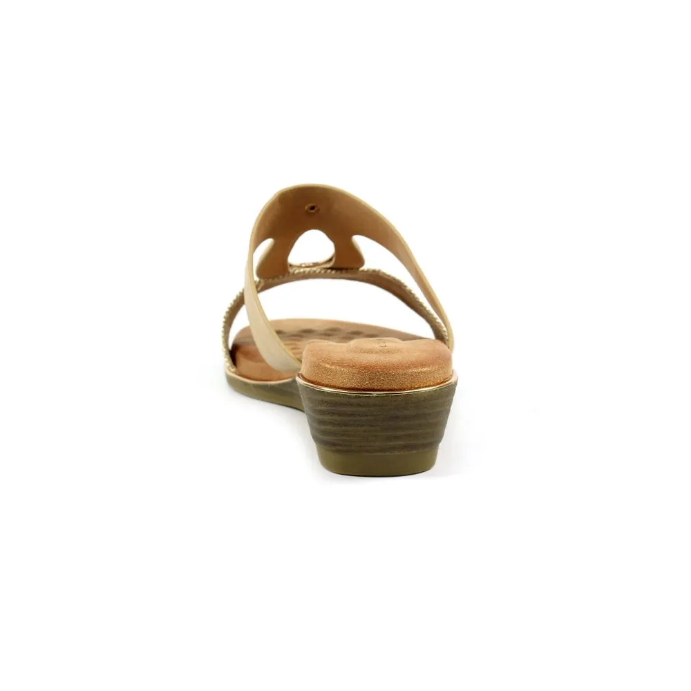 Porto Beige Wedge Sandal