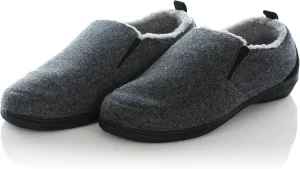 Powerstep mens Archwear Slippers, House Shoes, Orthotic With Arch Support, Plantar Fasciitis Pain Relief Slipper, Dark Gray, 10 US