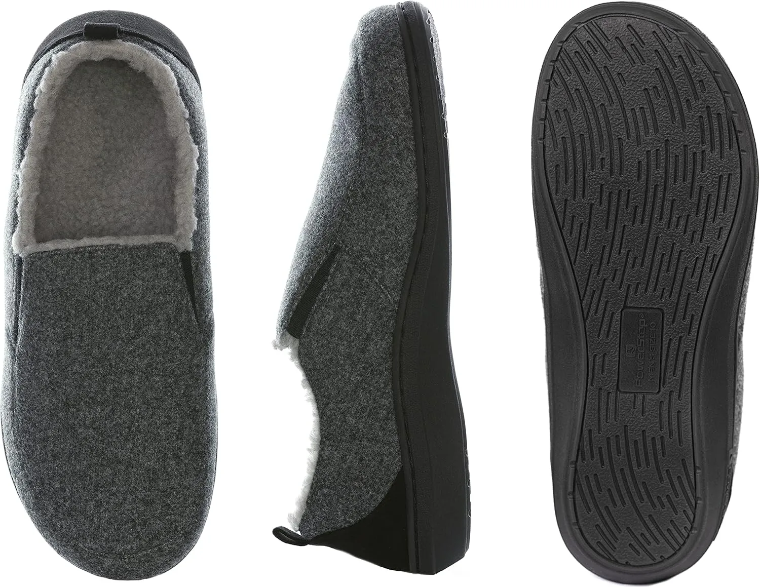 Powerstep mens Archwear Slippers, House Shoes, Orthotic With Arch Support, Plantar Fasciitis Pain Relief Slipper, Dark Gray, 10 US