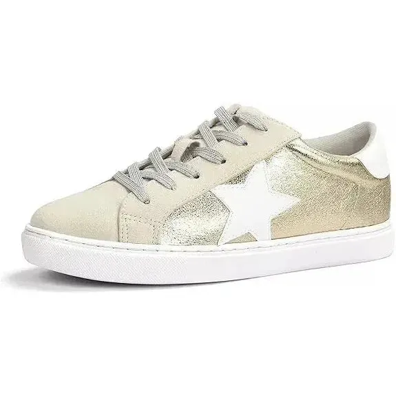 Pre-Owned Womens Fashion Star Sneaker Lace up Low Top Walking Shoes Size 9