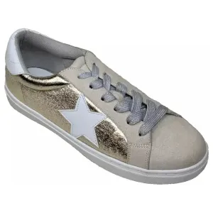 Pre-Owned Womens Fashion Star Sneaker Lace up Low Top Walking Shoes Size 9