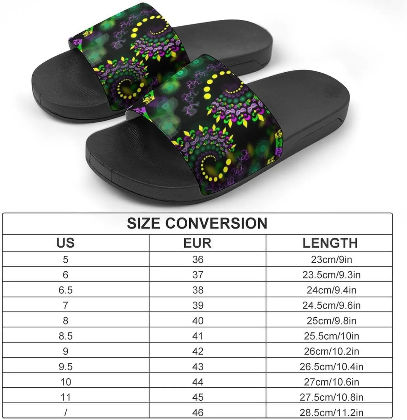 Psychedelic Vortex Mardi And The Gras House Slippers for Women Men Shower Slides Bathroom Sandals