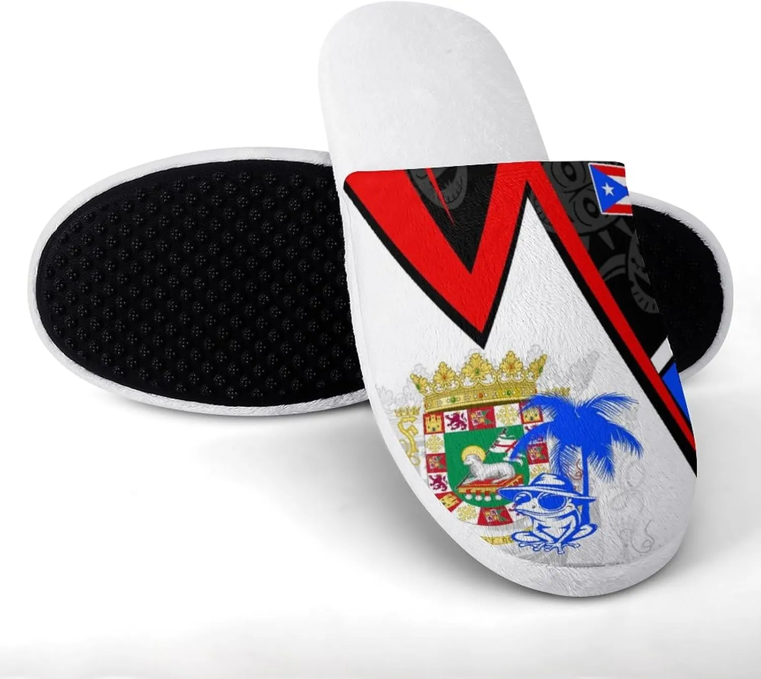 Puerto Rico Ethnic Patterns Men's Slipper Non Slip Comfortable Winter Warm Home Shoes Indoor Slippers