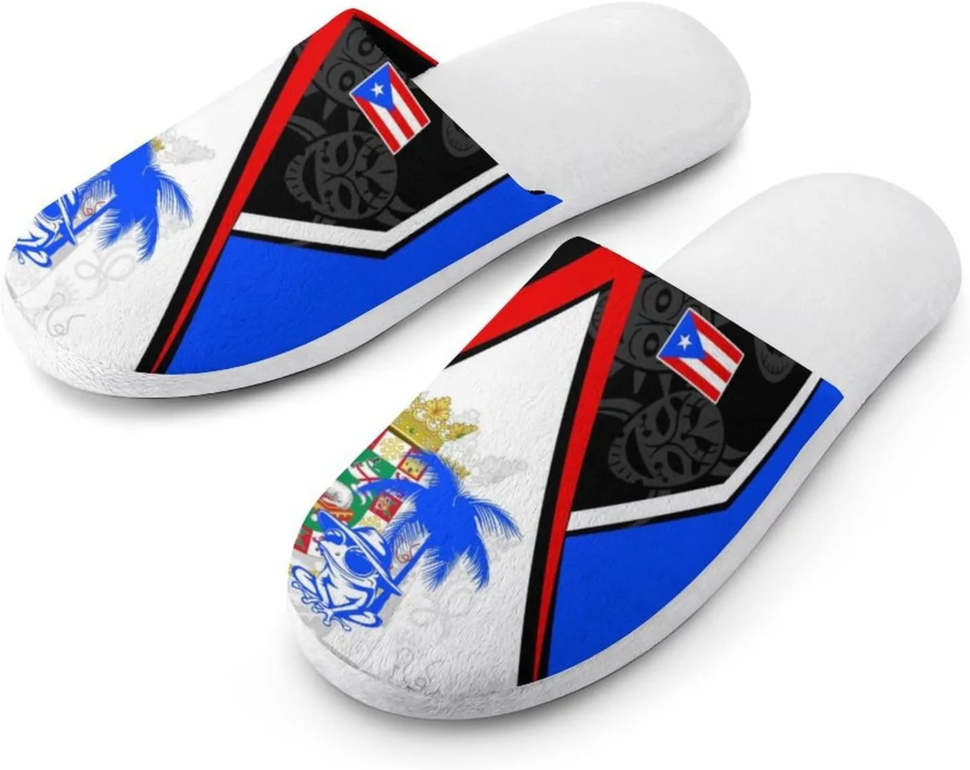 Puerto Rico Ethnic Patterns Men's Slipper Non Slip Comfortable Winter Warm Home Shoes Indoor Slippers