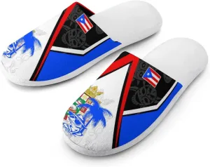 Puerto Rico Ethnic Patterns Men's Slipper Non Slip Comfortable Winter Warm Home Shoes Indoor Slippers