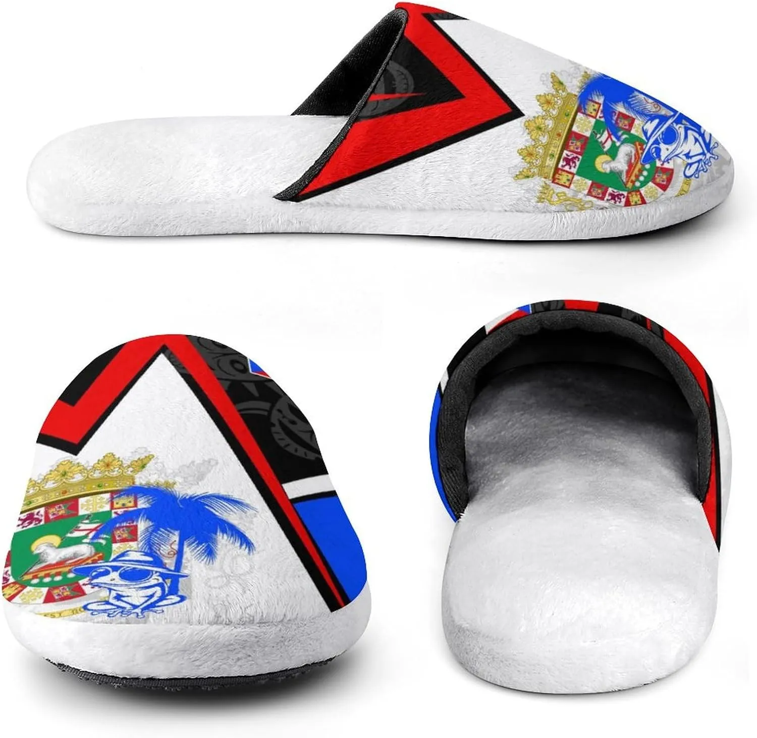 Puerto Rico Ethnic Patterns Men's Slipper Non Slip Comfortable Winter Warm Home Shoes Indoor Slippers