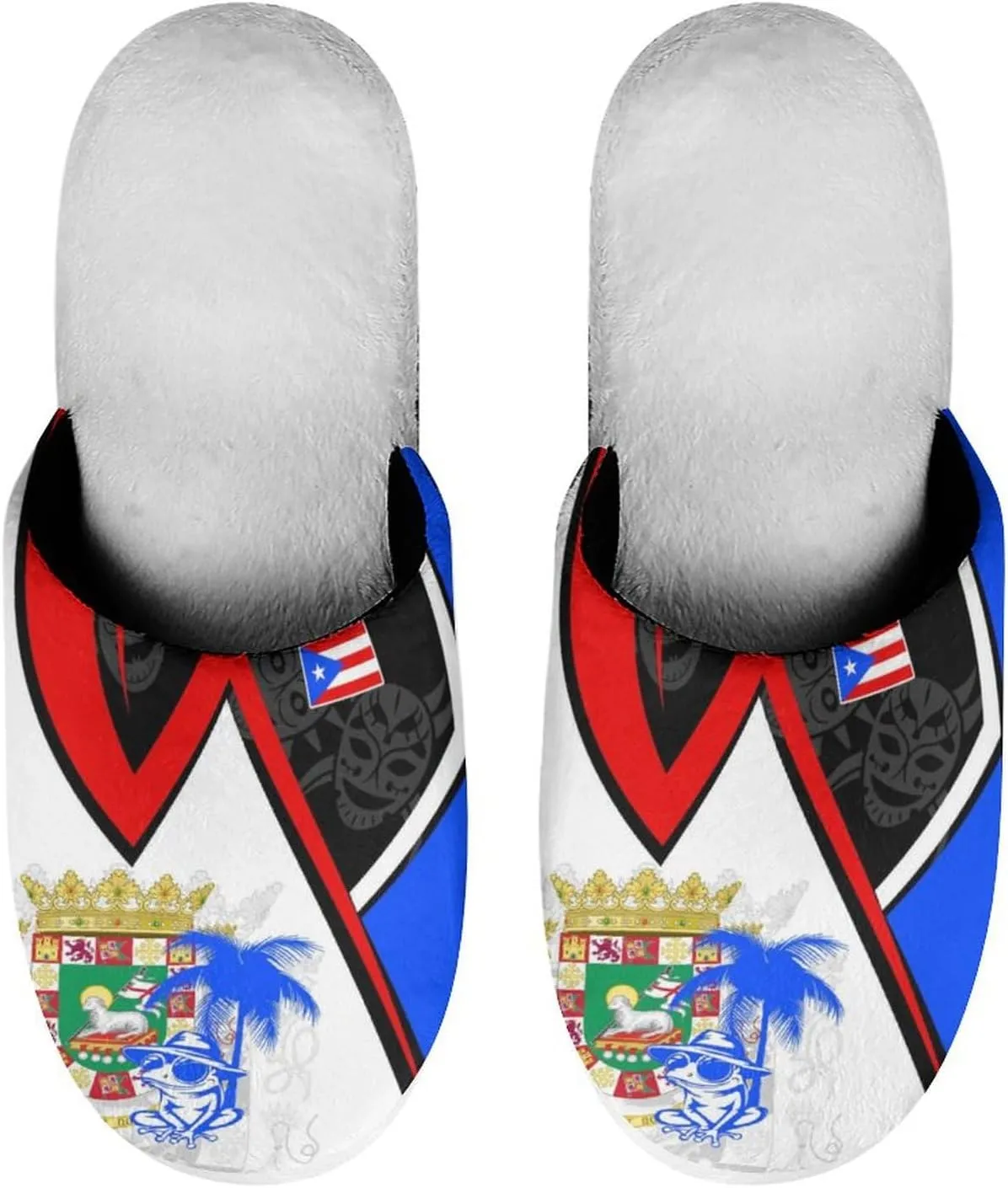 Puerto Rico Ethnic Patterns Men's Slipper Non Slip Comfortable Winter Warm Home Shoes Indoor Slippers