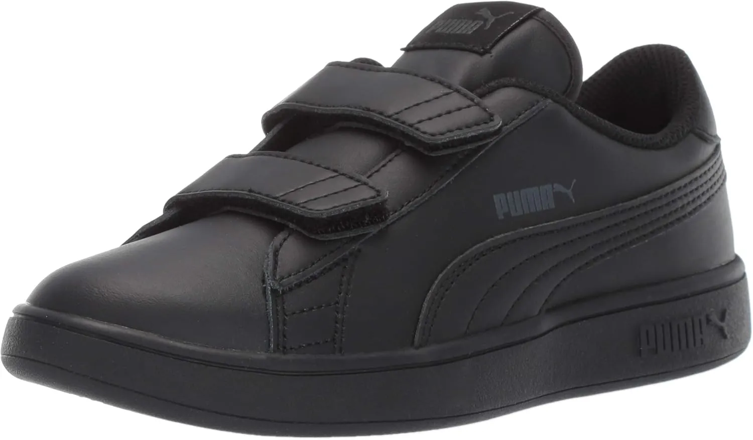 PUMA baby girls Smash V2 Hook and Loop Sneaker, Black, 1 Little Kid US