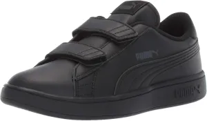 PUMA baby girls Smash V2 Hook and Loop Sneaker, Black, 1 Little Kid US