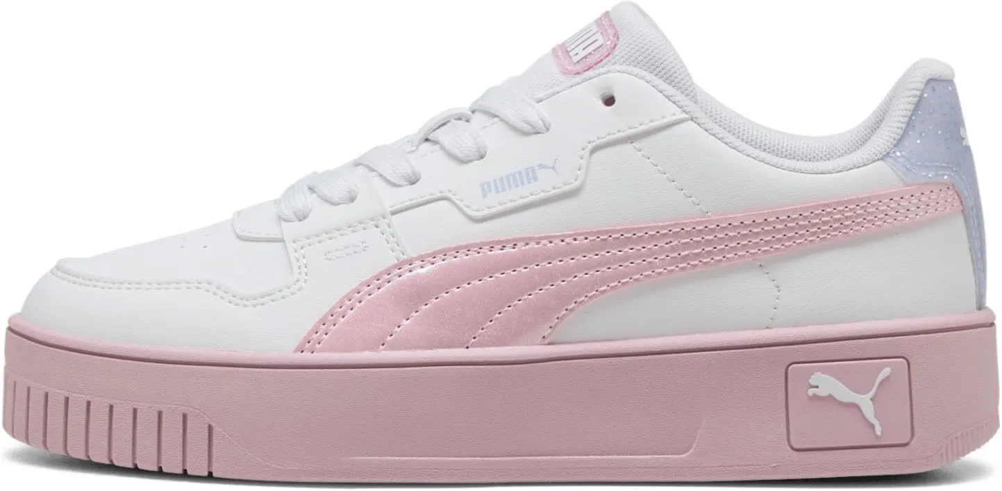 PUMA Carina Street Blurry Dreams Jr Girls' Youth Sneaker, 5 M US Big Kid, White-Rose-Mauve