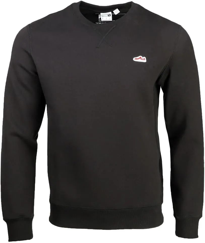 PUMA Mens Suede Crew Neck Sweatshirt Casual - Black - Size L