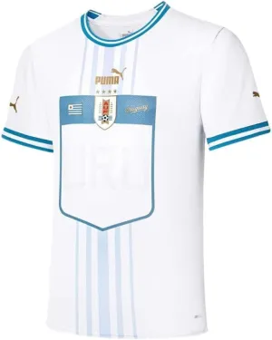 PUMA Uruguay Men's Away Soccer Jersey 2022 White (US, Alpha, XX-Large, Regular, Regular, White)