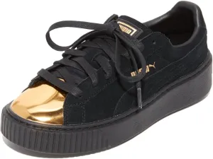 PUMA Women's Suede Platform Gold Fashion Sneaker