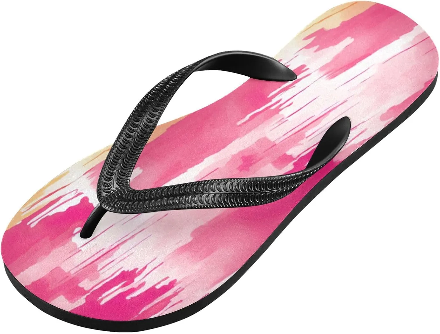 Rainbow Stripe Flip Flop Beach Summer Casual Sandal for Women & Men Shower Shoes XS