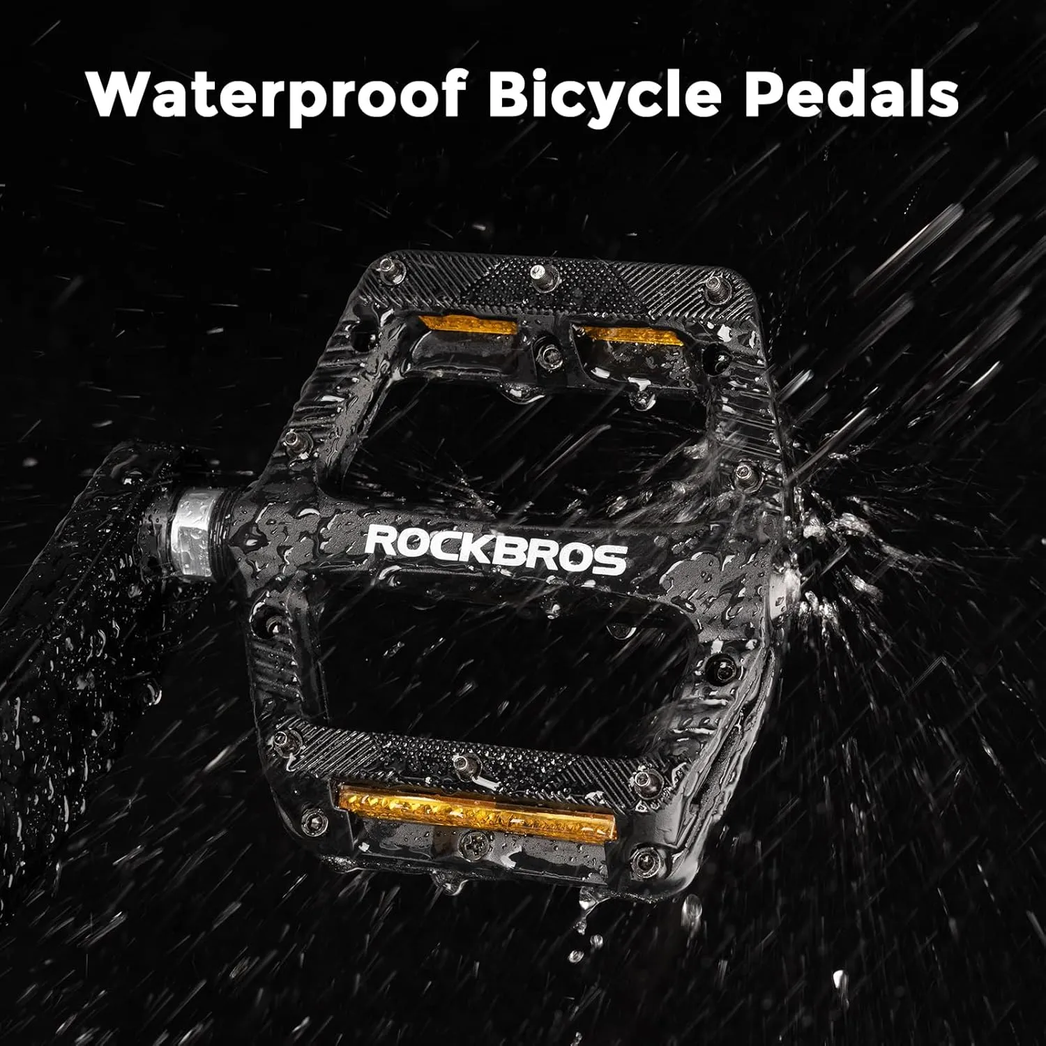 ROCKBROS Mountain Bike Pedals Bicycle Nylon Pedals 9/16 Inch Sealed Bearing Lightweight Platform for Road Mountain BMX MTB Bike