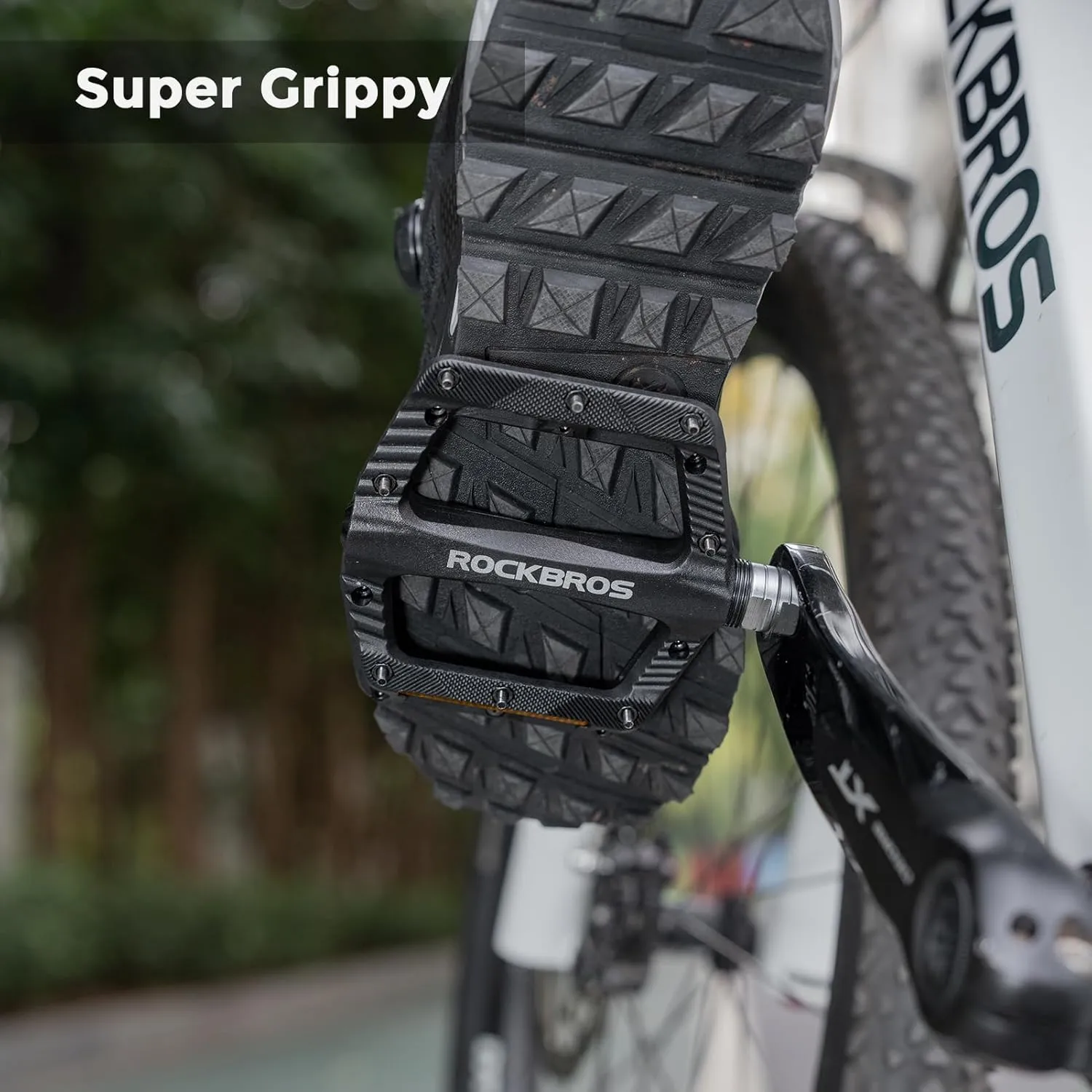 ROCKBROS Mountain Bike Pedals Bicycle Nylon Pedals 9/16 Inch Sealed Bearing Lightweight Platform for Road Mountain BMX MTB Bike