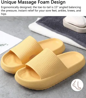 rosyclo Pillow Slippers for Women, Non-Slip Massage Foam Shower Bathroom Home Floor Thick Sole Quick Drying Cloud Cushion Womens Mens Sandals, Soft Comfortable Platform Open Toe Shoes