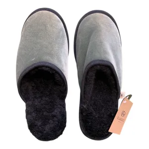 Sage Velvet XL Black Slippers