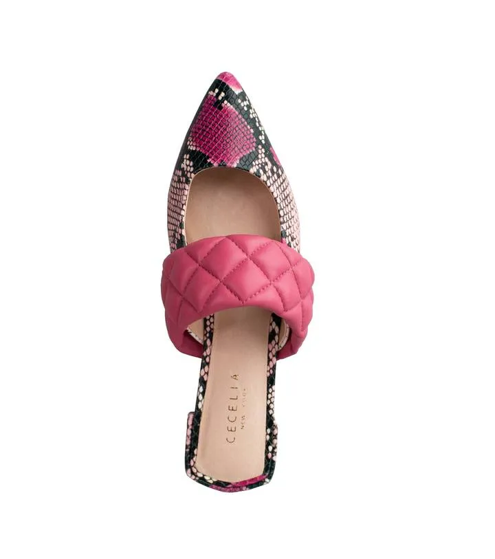 Sandals Flat SNAKE Slide Slip COBBLER New Toe Mules High-value Retro-inspired PINK Pointed Cecelia On York
