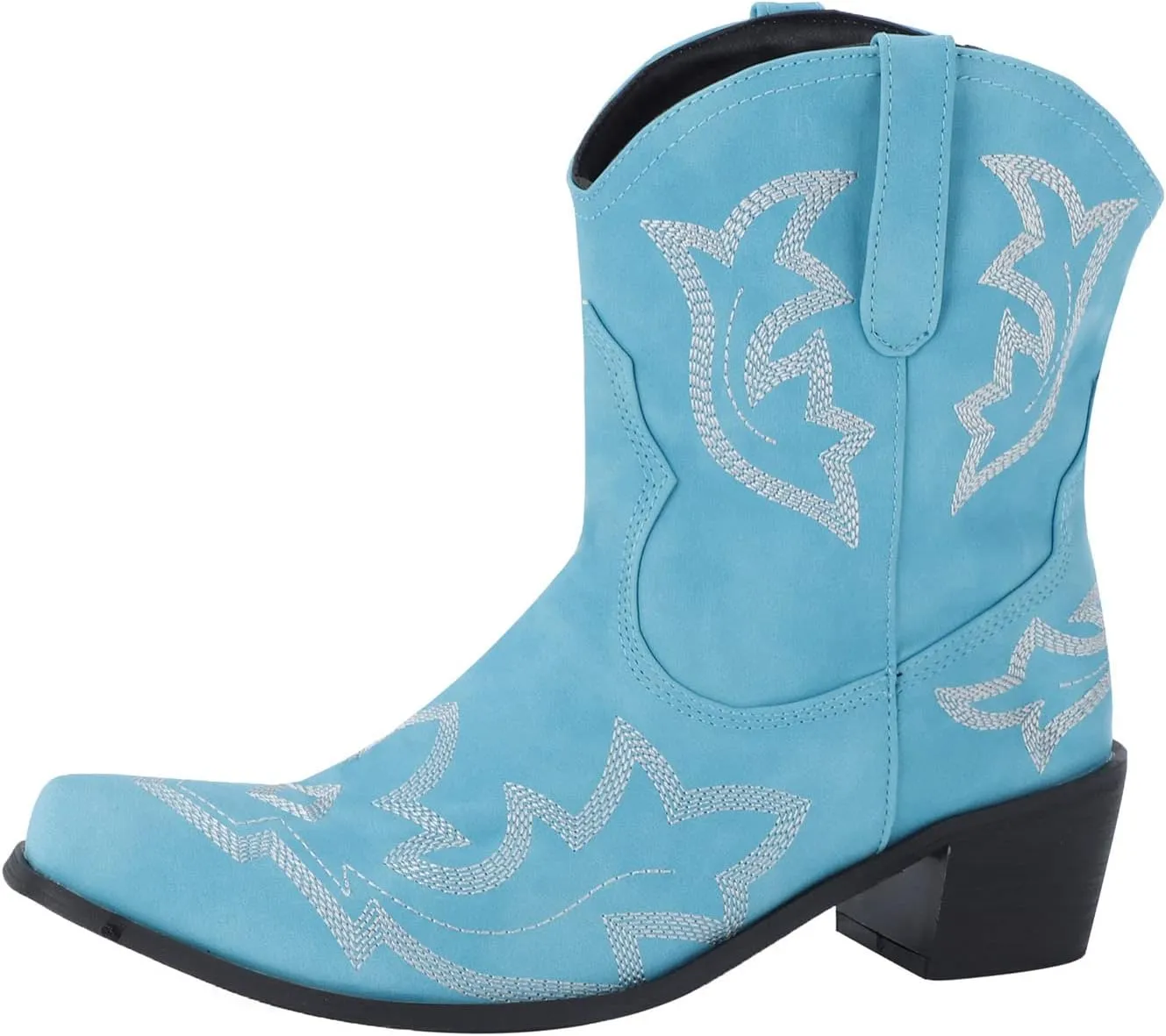 SBGMoSJ Black Ankle Boots with Heels And Laces Women Ankle Boots Black Cowboy Boots Flat Booties for Women Wide Width Dress Ankle Boots for Women