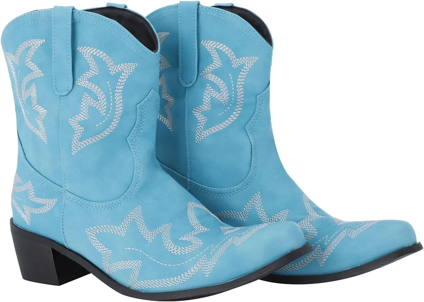 SBGMoSJ Black Ankle Boots with Heels And Laces Women Ankle Boots Black Cowboy Boots Flat Booties for Women Wide Width Dress Ankle Boots for Women
