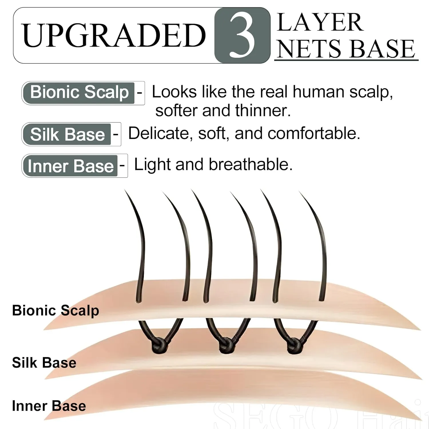 SEGO Hair Toppers for Women, Clip in Real Human Hair Toppers Straight with Bangs 150% Density Silk Base -12 Inch #18/613 Ash Blonde Mix Bleach Blonde