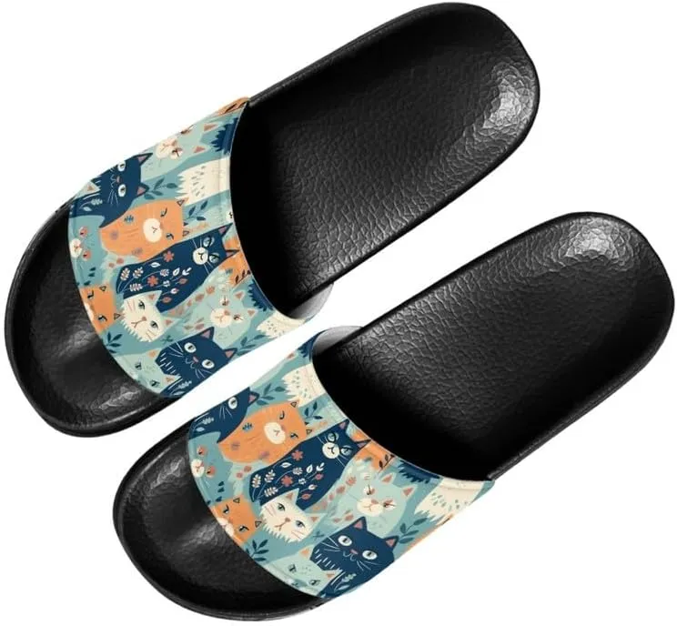 Semioury American Flag Women Soft House Summer Slippers Butterfly Corgi Indoor Outdoor Slippers House Open Toe Spa Slippers