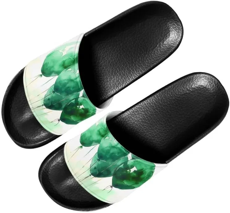 Semioury Lemon Home Slippers Non-Slip Quick Drying Women Balloon Forest Open Toe Shower Bathroom Slippers EVA Rubber Slipper
